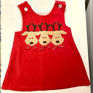 Christmas Reindeer Smock - Kelly’s Kids - Size 3